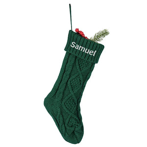 Custom Knit Christmas Stocking with Embroidered Name - GiftShire