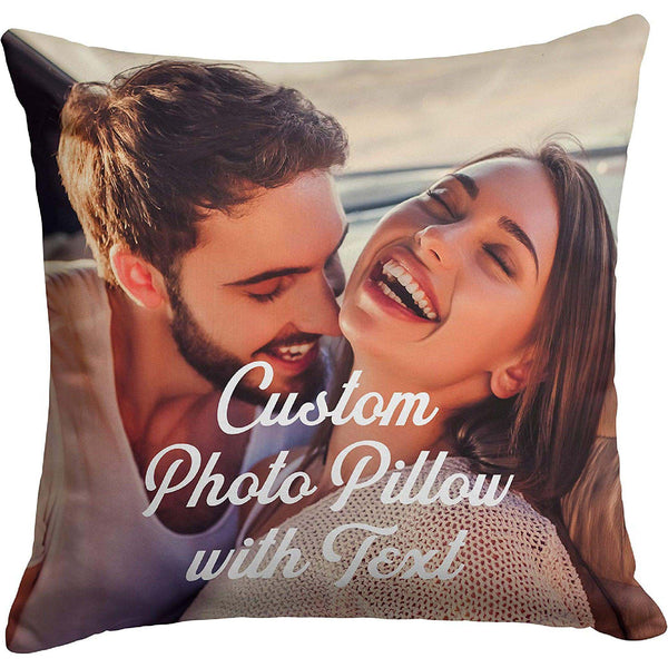 Custom Love, Couple Photo Pillow w Any Picture Optional Pillow Insert | Personalized Pillow Cover with Your Loved Ones - Custom Gifts w Any Picture, Couple Gifts | B08749H6D8 - GiftShire