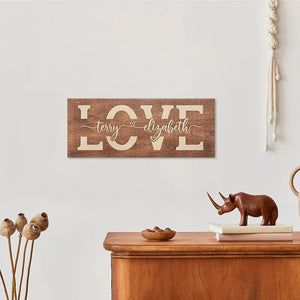 Custom Love Sign, Personalized Couple Sign, Gift for Couple - GiftShire