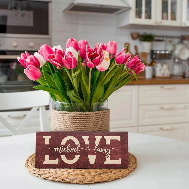 Custom Love Sign, Personalized Couple Sign, Gift for Couple - GiftShire