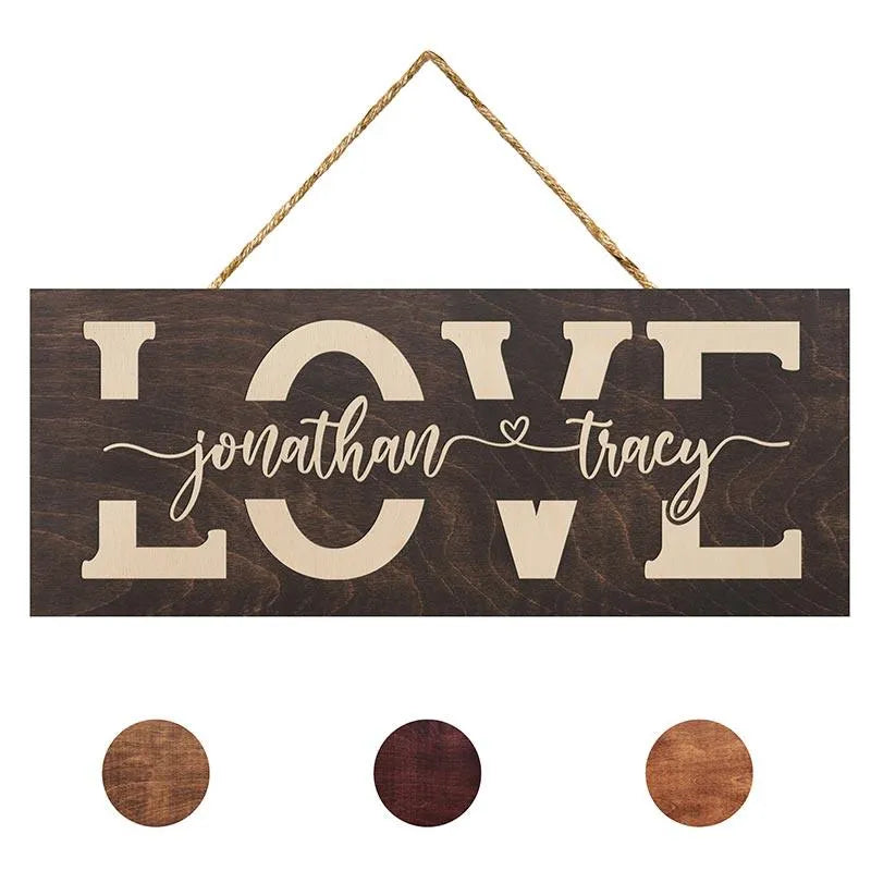 Custom Love Sign, Personalized Couple Sign, Gift for Couple - GiftShire
