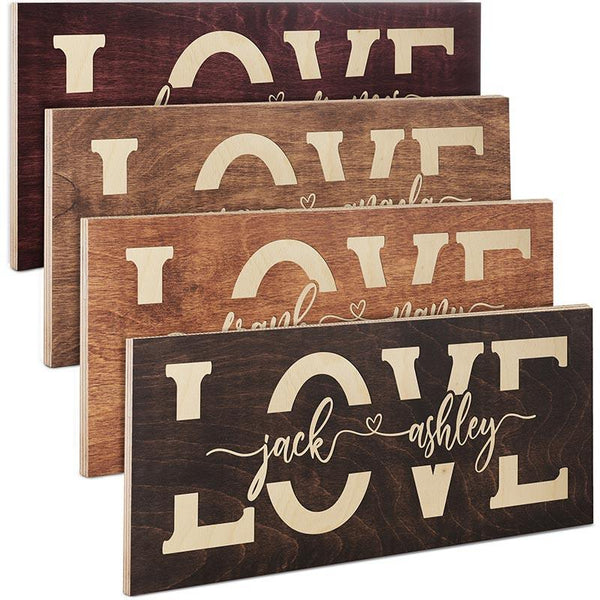 Custom Love Sign, Personalized Couple Sign, Gift for Couple - GiftShire