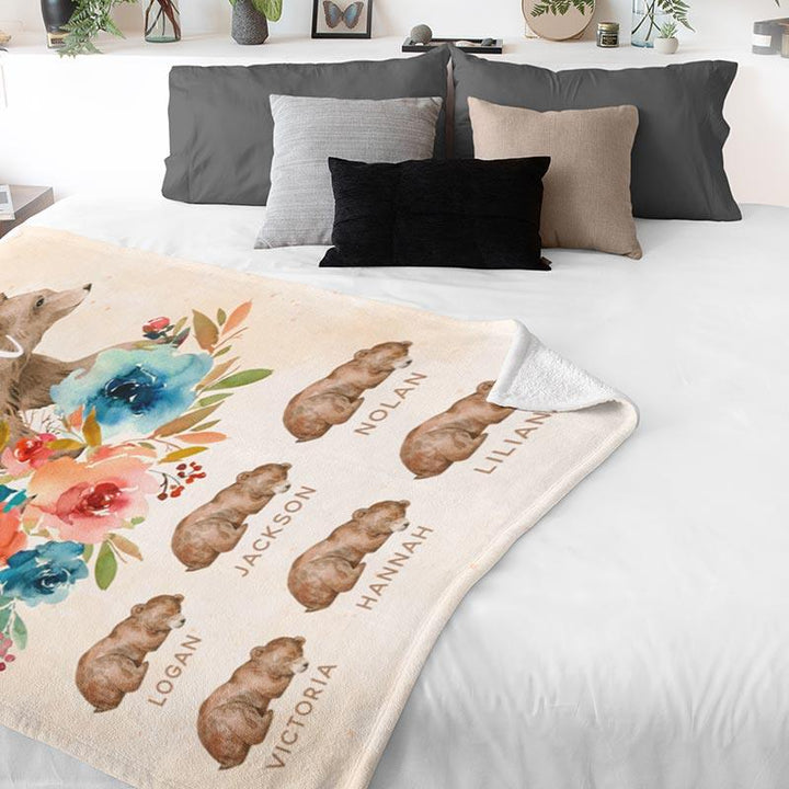 Custom Mama Bear Blanket - GiftShire