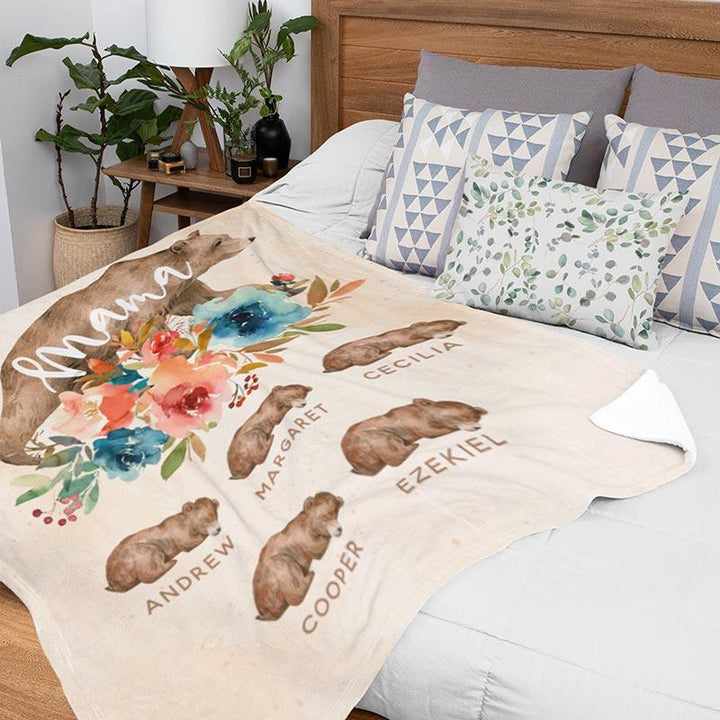 Custom Mama Bear Blanket - GiftShire