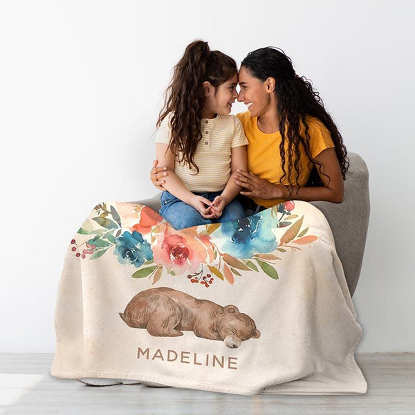 Custom Mama Bear Blanket - GiftShire