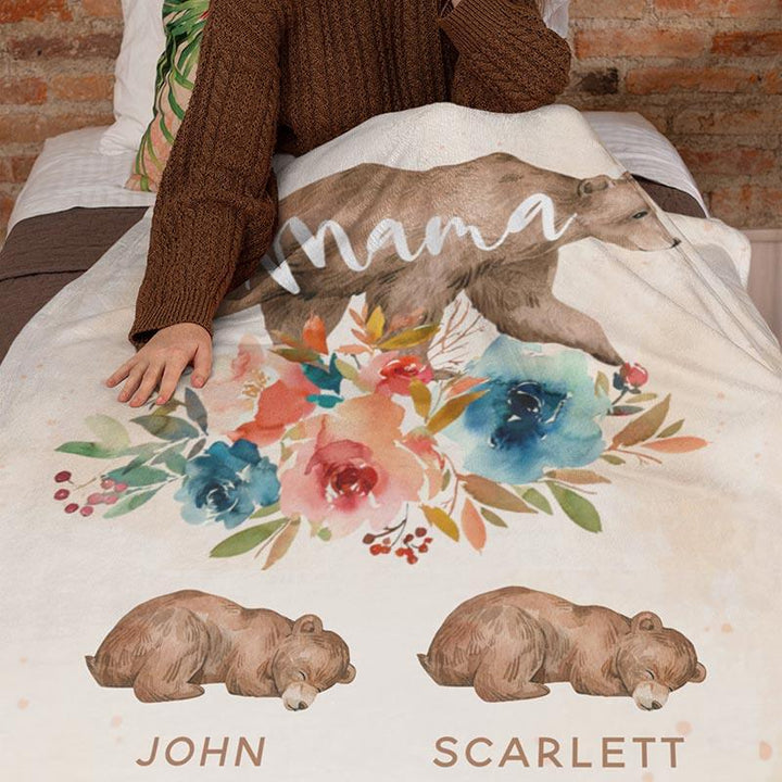 Custom Mama Bear Blanket - GiftShire