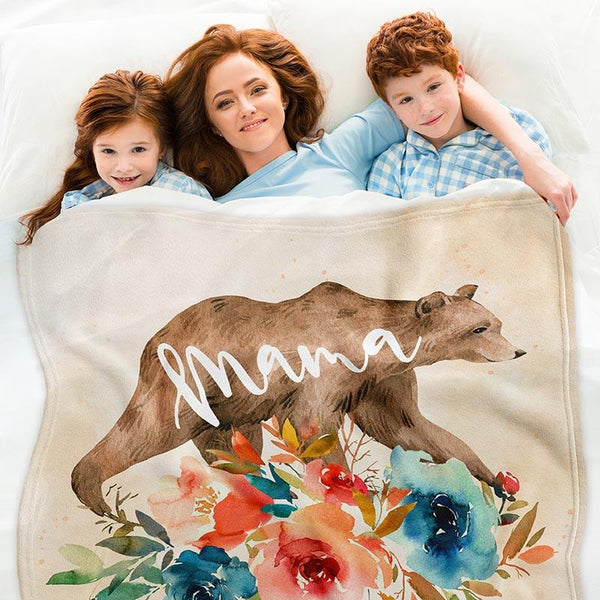 Custom Mama Bear Blanket - GiftShire
