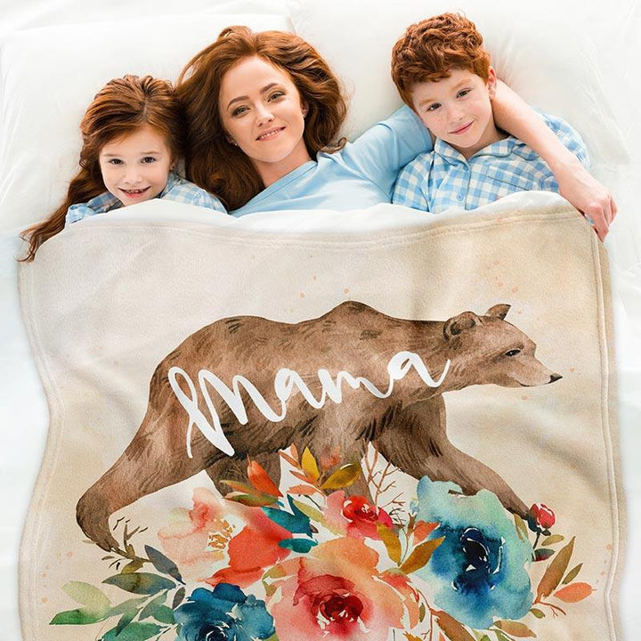 Custom Mama Bear Blanket - GiftShire