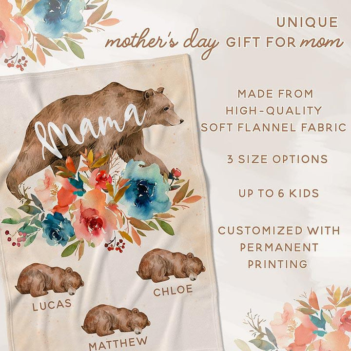 Custom Mama Bear Blanket - GiftShire