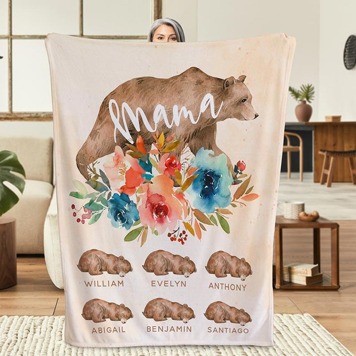 Custom Mama Bear Blanket - GiftShire