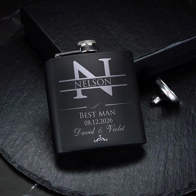 Custom Metal Groomsmen Flask, Gift for Team - GiftShire