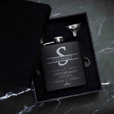 Custom Metal Groomsmen Flask, Gift for Team - GiftShire