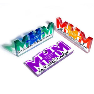 Personalized Acrylic Mom Puzzle Block with Custom Kids Names - GiftShire