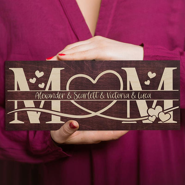 Custom Mom Sign With Names