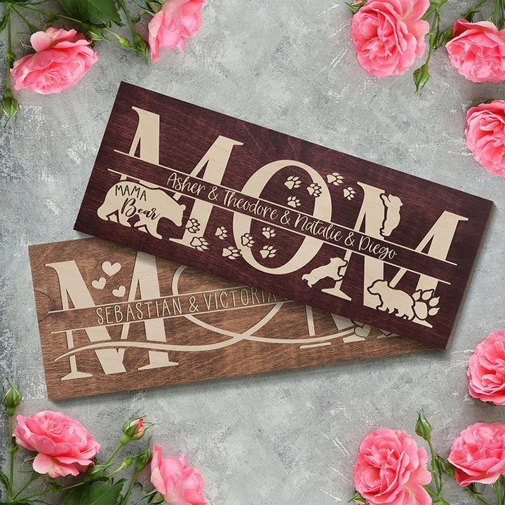 Custom Mom Sign With Names - GiftShire