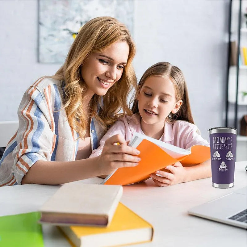 Mommy’s Little Shits Custom Funny Tumbler for Moms - GiftShire