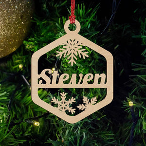 Custom Name Cutout Wooden Ornament - GiftShire
