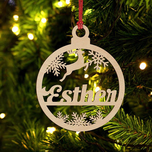 Custom Name Cutout Wooden Ornament - GiftShire