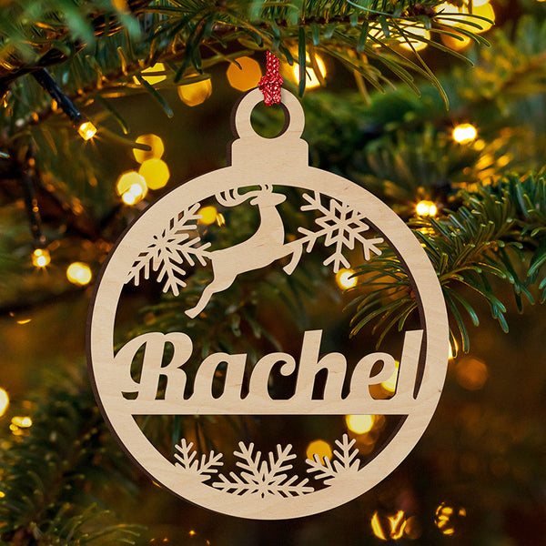 Custom Name Cutout Wooden Ornament - GiftShire
