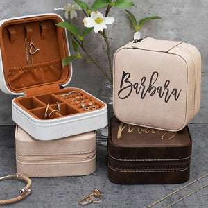 Custom Name Engraved Leatherette Jewelry Organizer Case - GiftShire