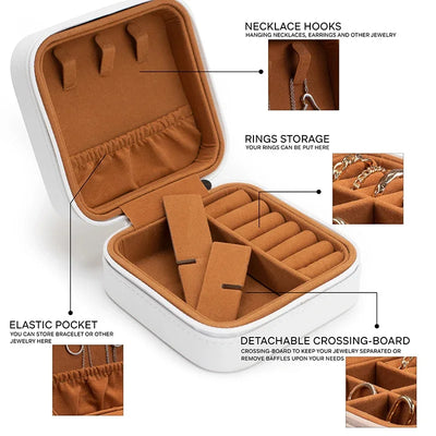 Custom Name Engraved Leatherette Jewelry Organizer Case - GiftShire