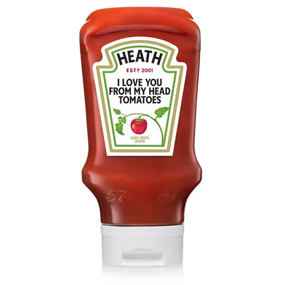 Custom Name Ketchup Label Prepared With Funny Message