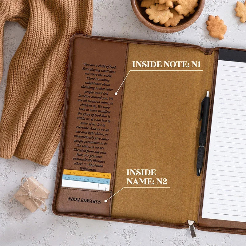 Personalized Padfolio with Logo, Name & Inside Message