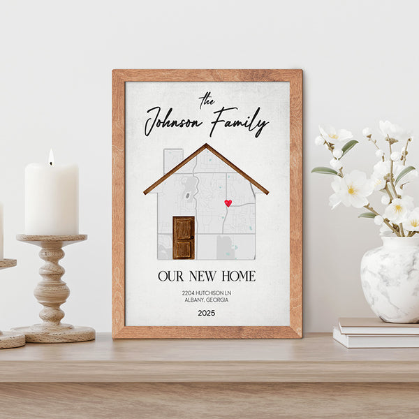 Custom New Home Gifts – Our New Home Map Wall Art