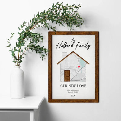 Custom New Home Gifts – Our New Home Map Wall Art
