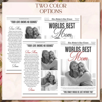 Custom Newspaper Flower Bouquet Wrapper for World's Best Mom