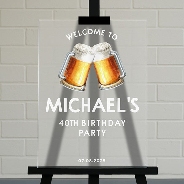 Custom Party Sign for Men Birthdays – 6 Playful Design