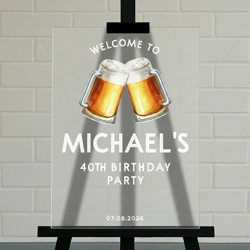 Custom Party Sign for Men Birthdays – 6 Playful Design