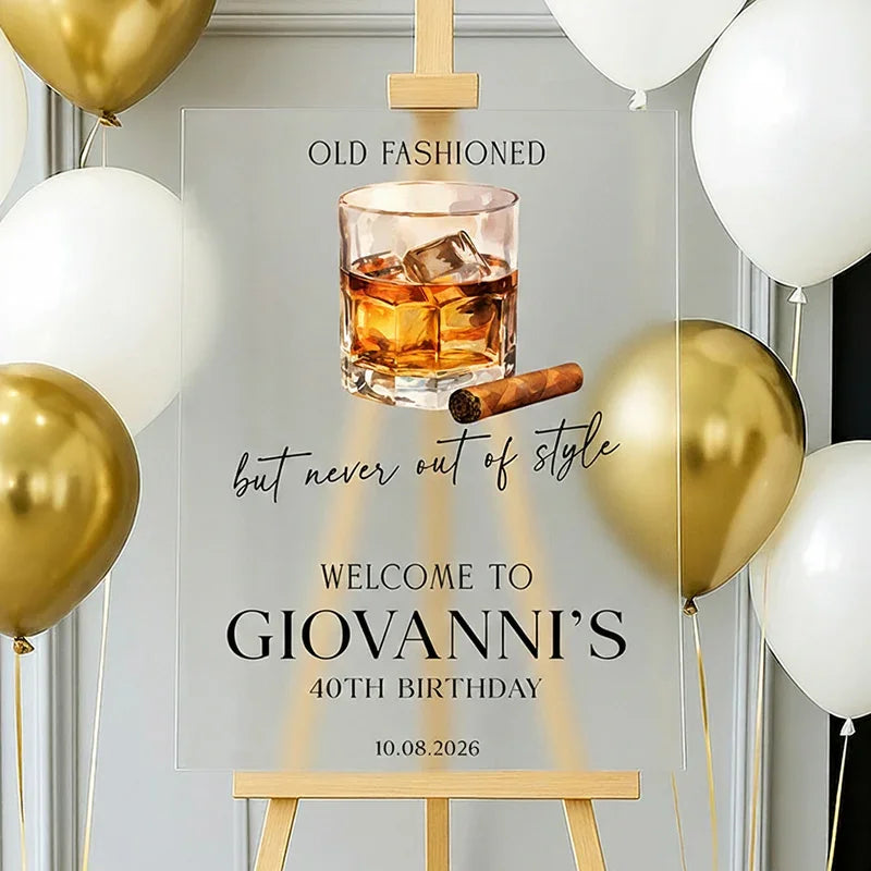 Custom Party Sign for Men Birthdays – 6 Playful Design