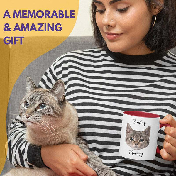 Custom Pet Face Mug, Dog Mom Gift, Cat Mom Gift, Personalized Pet Mug
