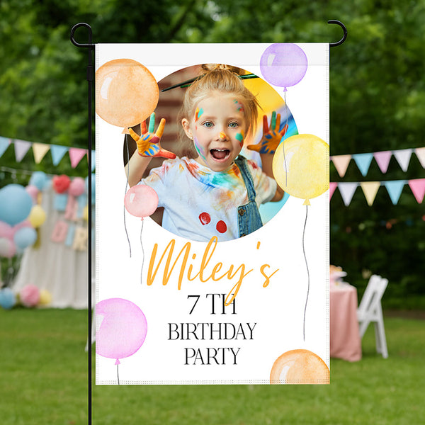 Custom Photo Birthday Flag for Kids