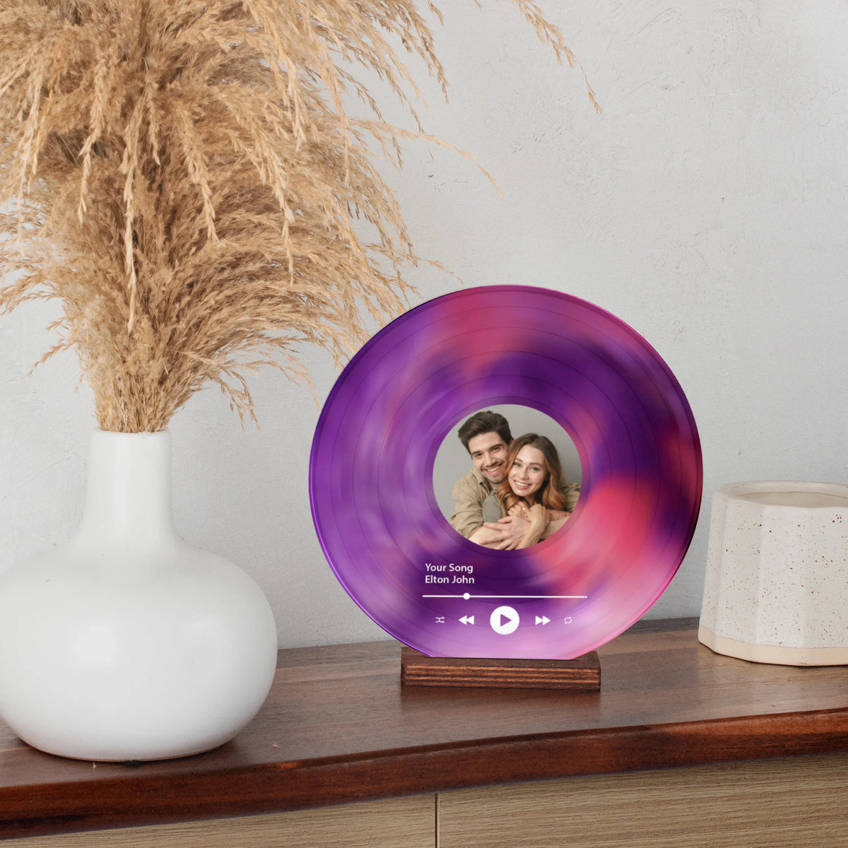 Custom Photo Engraved Music Record Plaque - GiftShire