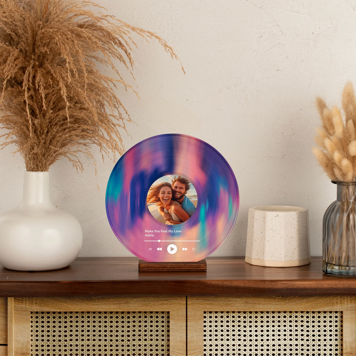 Custom Photo Engraved Music Record Plaque - GiftShire