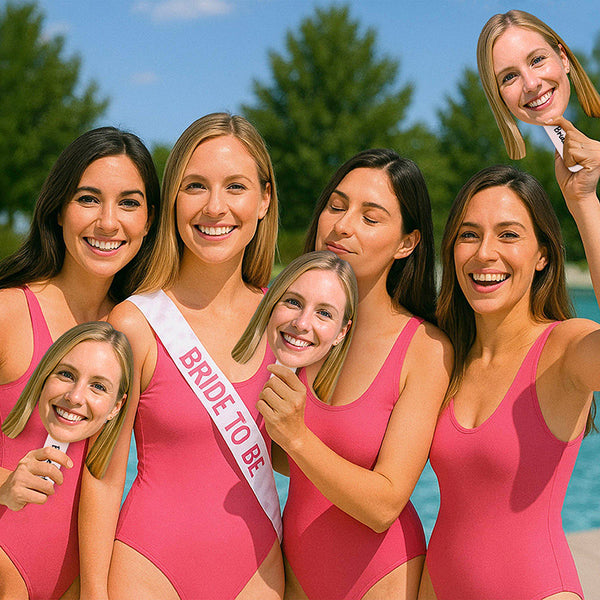 Custom Photo Face Fan Heads on Stick