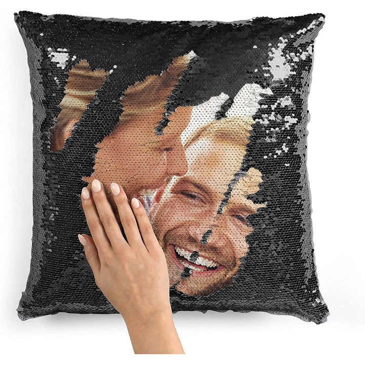 Personalized Sequin Photo Pillow Case with Custom Colors - GiftShire