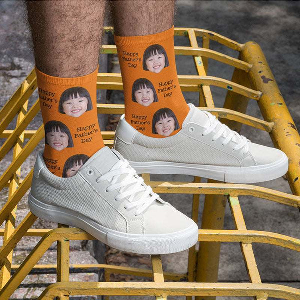Custom Photo Socks for Dad, Dad Christmas Gift, Face Socks for Dad