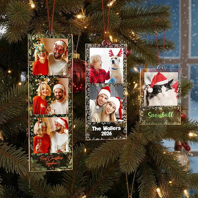 Custom Photo Strip Christmas Ornament