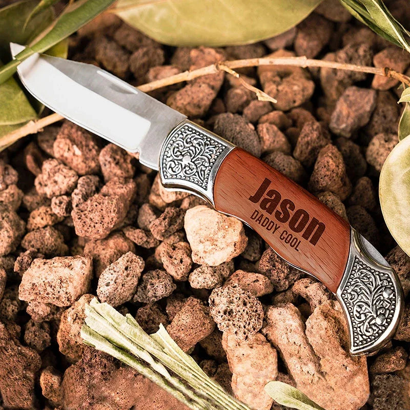 Custom Pocket Size Buck-Style Lockback Folding Knife - GiftShire