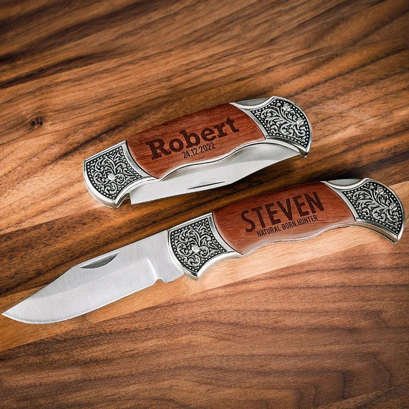 Custom Pocket Size Buck-Style Lockback Folding Knife - GiftShire
