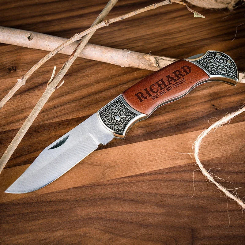 Custom Pocket Size Buck-Style Lockback Folding Knife - GiftShire