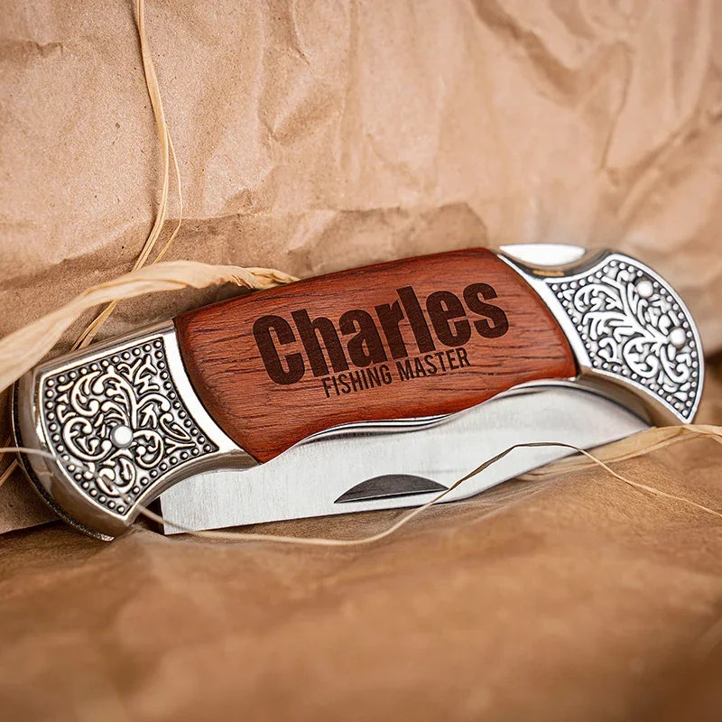 Custom Pocket Size Buck-Style Lockback Folding Knife - GiftShire