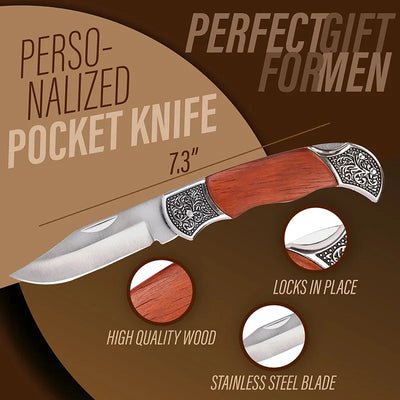 Custom Pocket Size Buck-Style Lockback Folding Knife - GiftShire