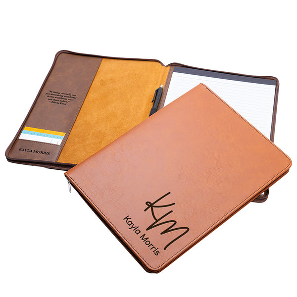 Custom Portfolio With Zipper - Coworker Appreciation Gifts
