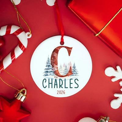 Custom Red Letter Ornament - #1 Christmas Store