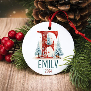Custom Red Letter Ornament - #1 Christmas Store - GiftShire