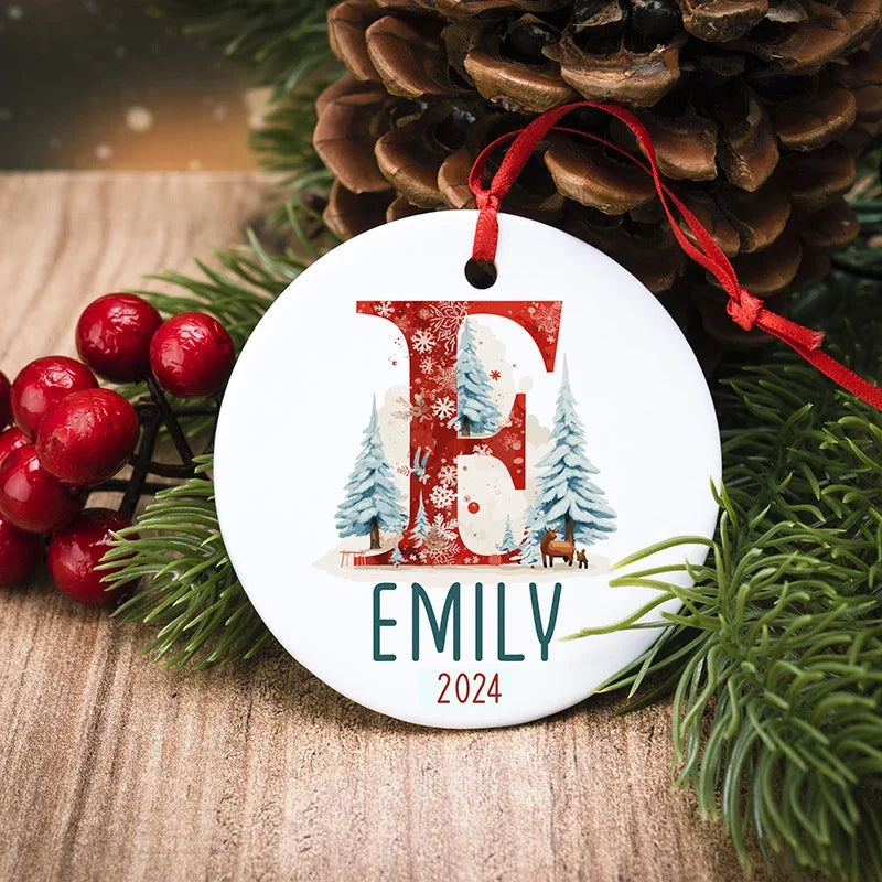 Custom Red Letter Ornament - #1 Christmas Store - GiftShire